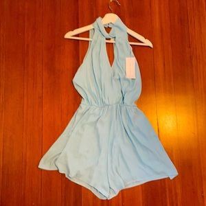 Light blue flowy romper